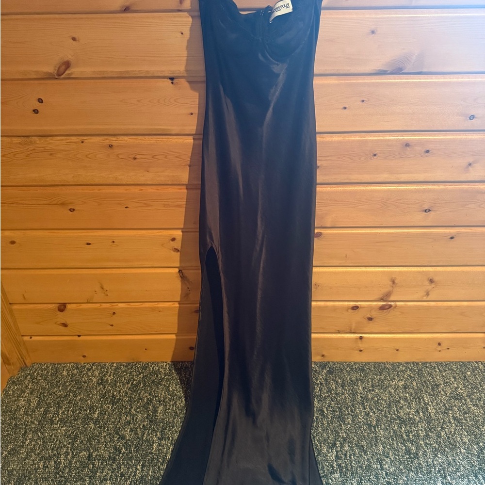Elegant Black Satin Gown